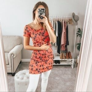 NEW TOPSHOP ruched mini dress purple floral